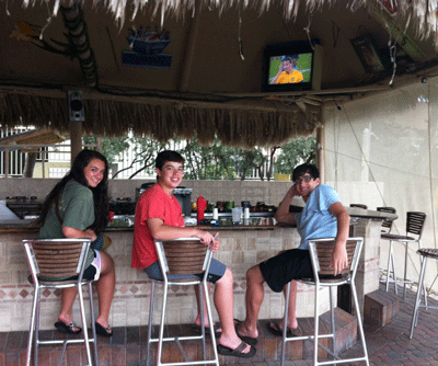 Tori, George, and John having lunch after the Teen Humanitarian Project